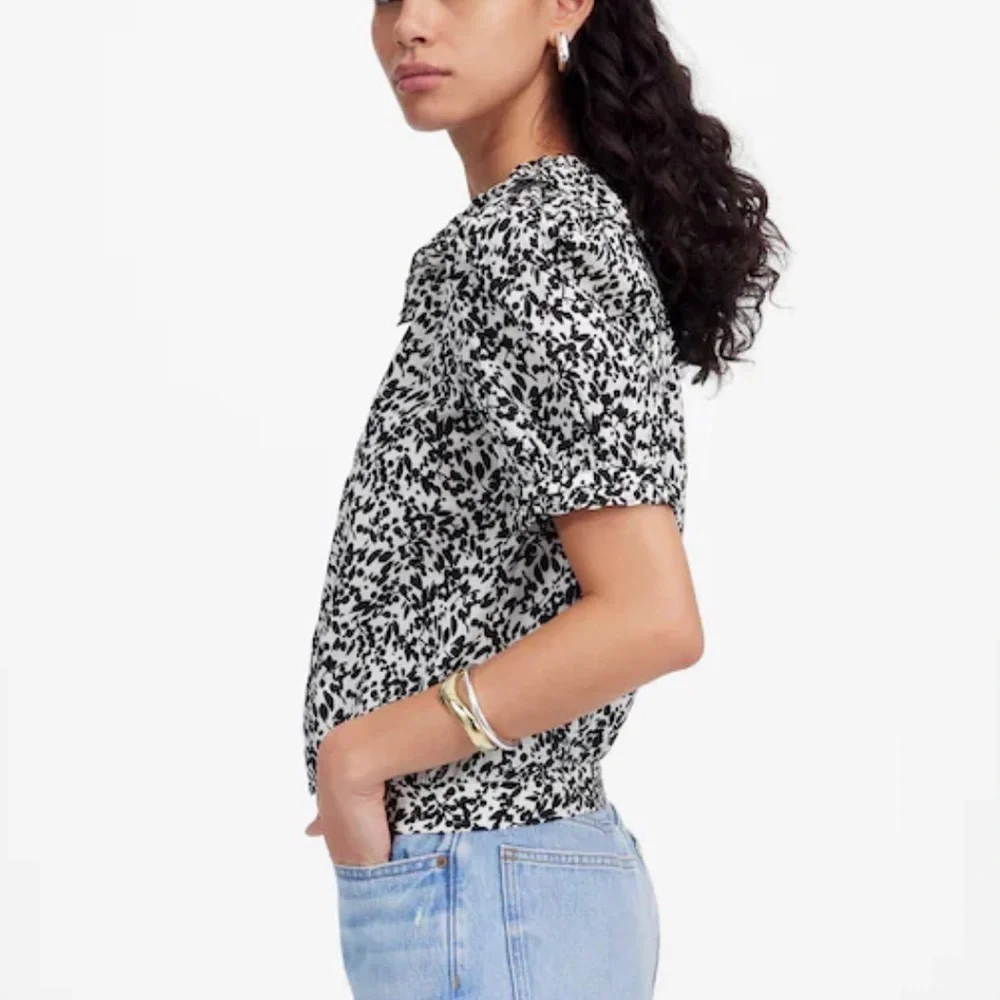 Madewell Ruffled Button-Front Top in Floral